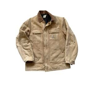 Carhartt Thrashed Warm XL Tall Corduroy Collar Workwear Patina Jacket